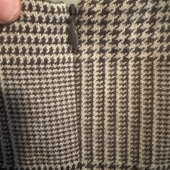 Banana Republic Gray Houndstooth Plaid Preppy Sleeveless Mini Dress Sz 16 NWT - Picture 7 of 11